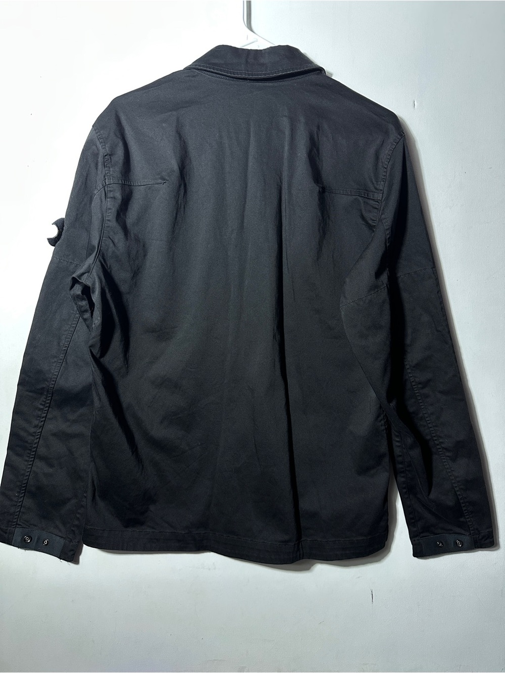 Stone Island Black Zip Front Overshirt with Compass Patch - Picture 4 of 5